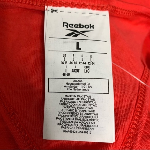 Reebok New With Tags Red TE Graphic Tank Size Large Women’s - Picture 7 of 9